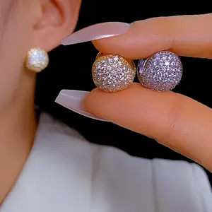 Gorgeous Spherical Zircon Hoop Earrings - Statement Hook/Clip Earrings, Ideal Valentine's Day Gift for Stylish Looks