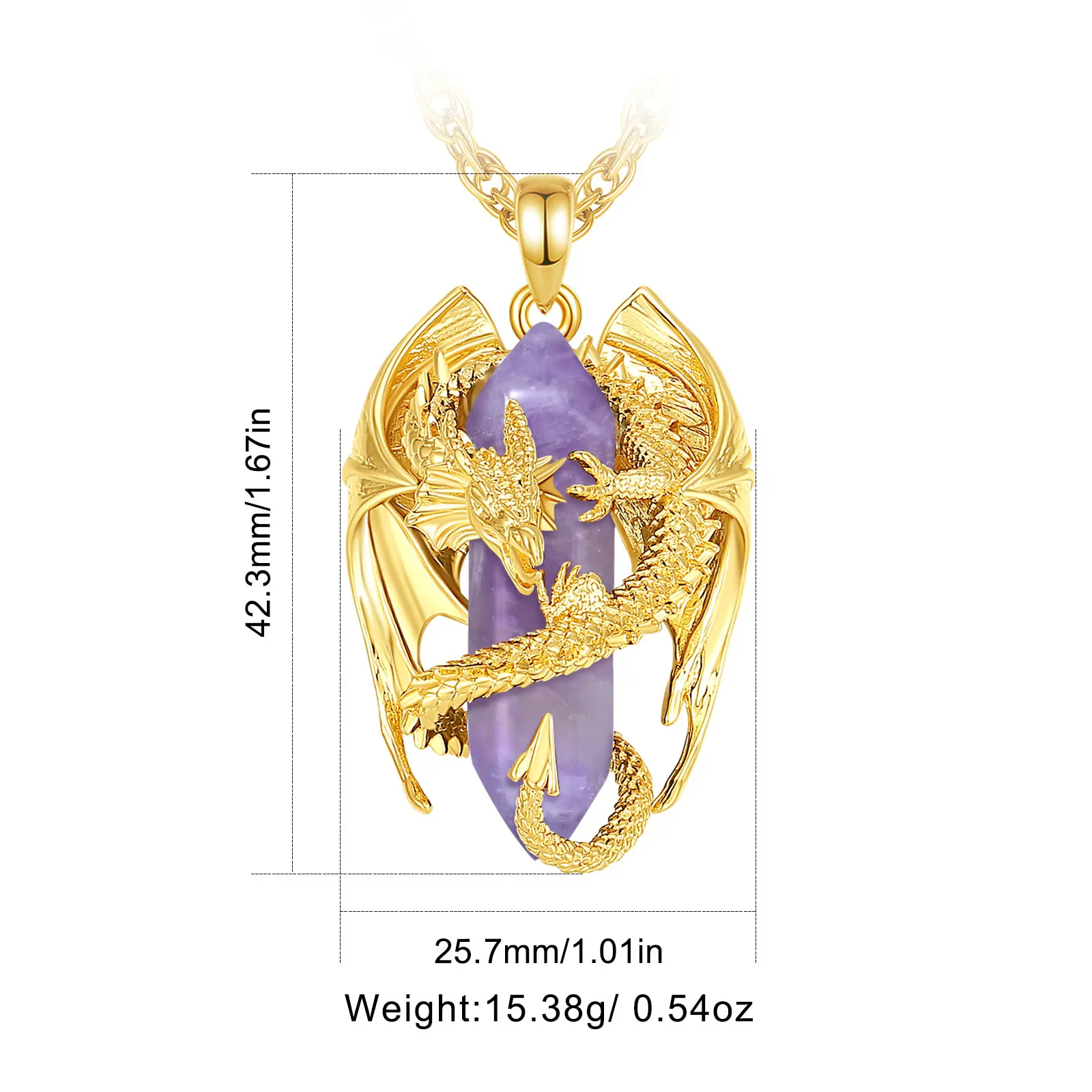 Large Dragon Gold Plated Amethyst