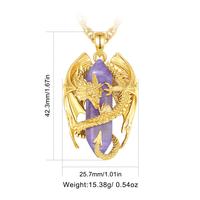 Large Dragon Gold Plated Amethyst