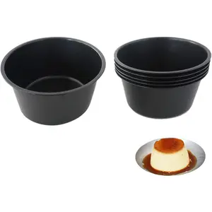 6Pcs Jumbo Individual Muffin Pan Set Nonstick Round Cupcake Tin for Baking Muffins Popover Egg Tarts Quiche Carbon Steel Black
