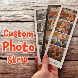 Photobooth Style Photo Strip Prints, Set of 3 Photo Strip, Gift for Grandparent, 1st Birthday Gift, Photo Bookmark, Office Desk Decor