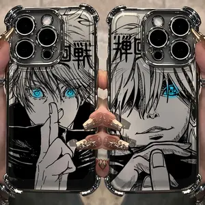 Anime Jujutsus Kaisens Gojo Plating Case For iPhone 17 Air 16,15,14,13,12,11,Pro,MAX Anti-Fall Airabag Back Cover