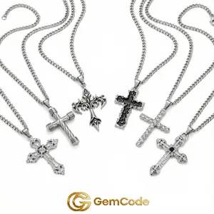 Stainless Steel Cross Necklace - Vintage Fashionable Versatile Men's Costume Jewelry, Ideal Birthday Gift, Everyday Accessory, Necklace Stack