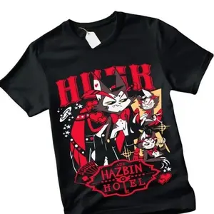 Hazbin Hotel Fan Husk Shirt, Movie Gift & More Tshirts Alastor Hazbin Hotel Shirt Cotton Menswear