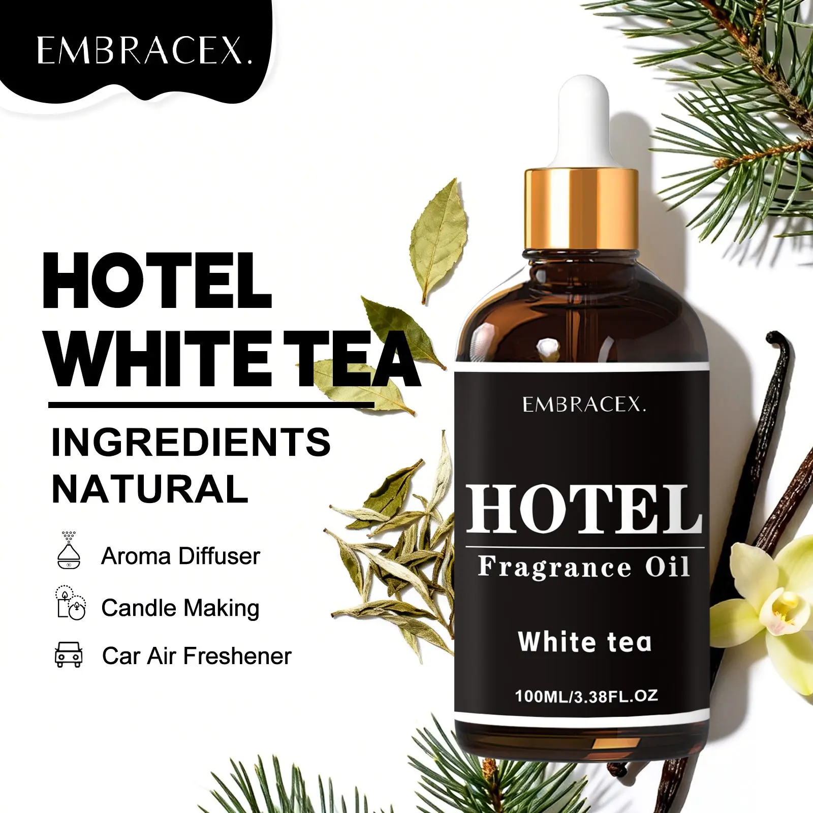 Hotel Tea Essential Oil, Floral Fragrance, Home Fragrance Oils, Home Decor, Office Supplies, Humidifier Diffuser, Aromatherapy Diffuser Oil, Car Air Freshener, Long-Lasting Scent, Candle