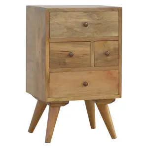 Nordic Style 4-Drawer Nightstand - Solid Wood
