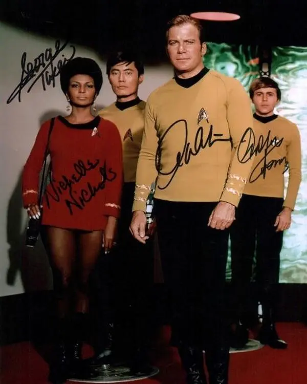 Star Trek Reprint (RP), Preprint, Pre-printed (PP) Signed Autograph Autographed Photo Photograph Print, WILLIAM SHATNER, GEORGE TAKEI, NICHELLE NICHOLS, WALTER KOENIG (8 x 10 inches)