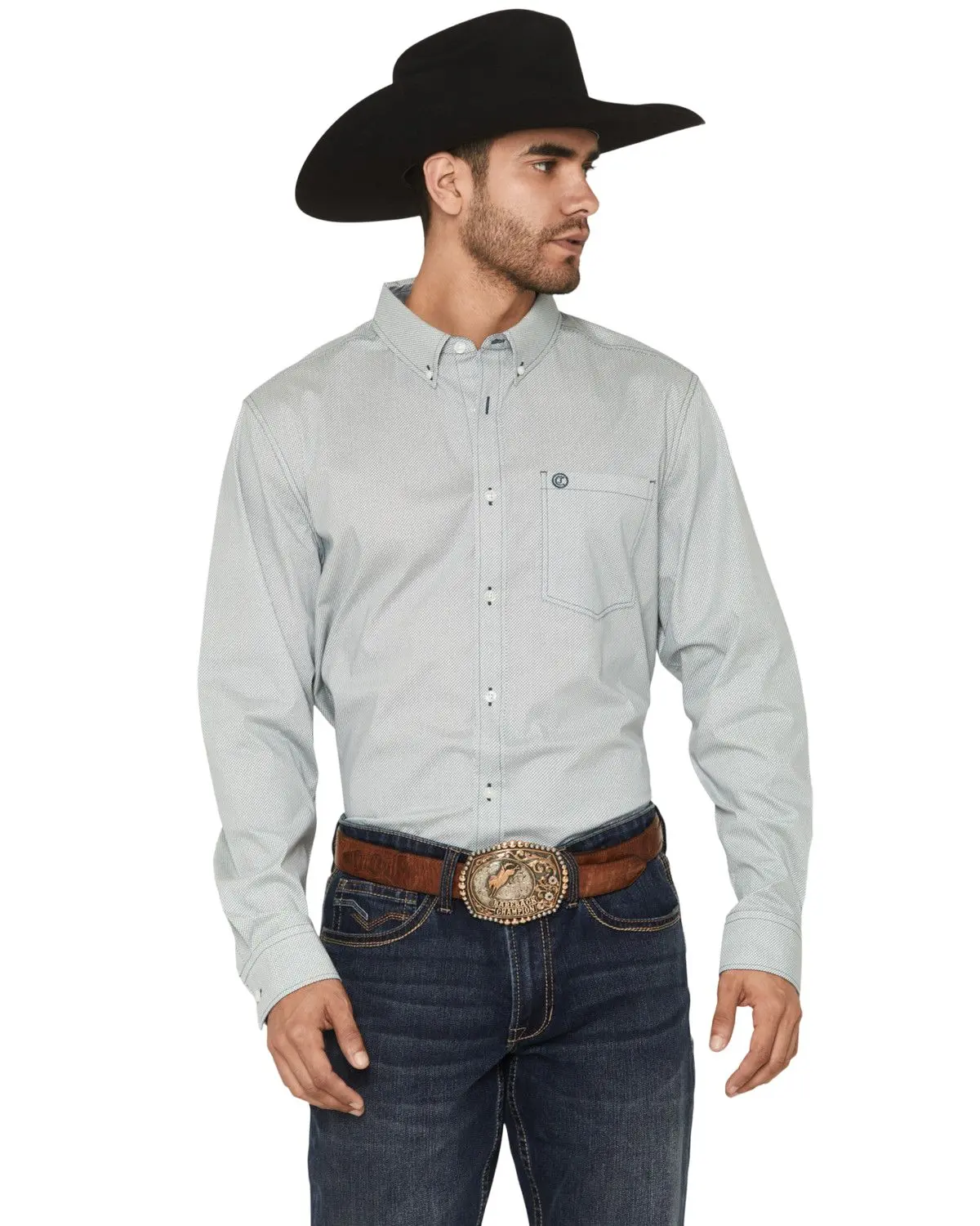 Cody James Men's Men'S Day Job Geo Print Long Sleeve Button-Down Stretch - Cjsu26w36-Bl-B