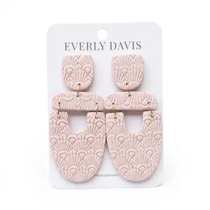 Everly Davis Embossed Geometric Dangle Earrings