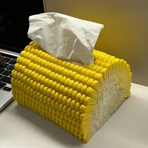 Unique Corn Shape Tissue Box Holder Creative Decoration for Living Room and Dining Table Durable Plastic