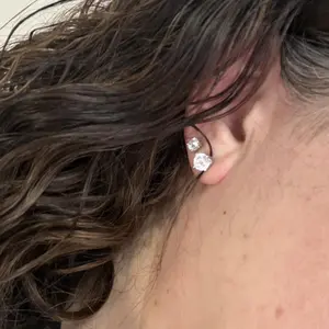 Diamonique Set of 5 Stud Earrings, Sterling or 14K Plated, Box