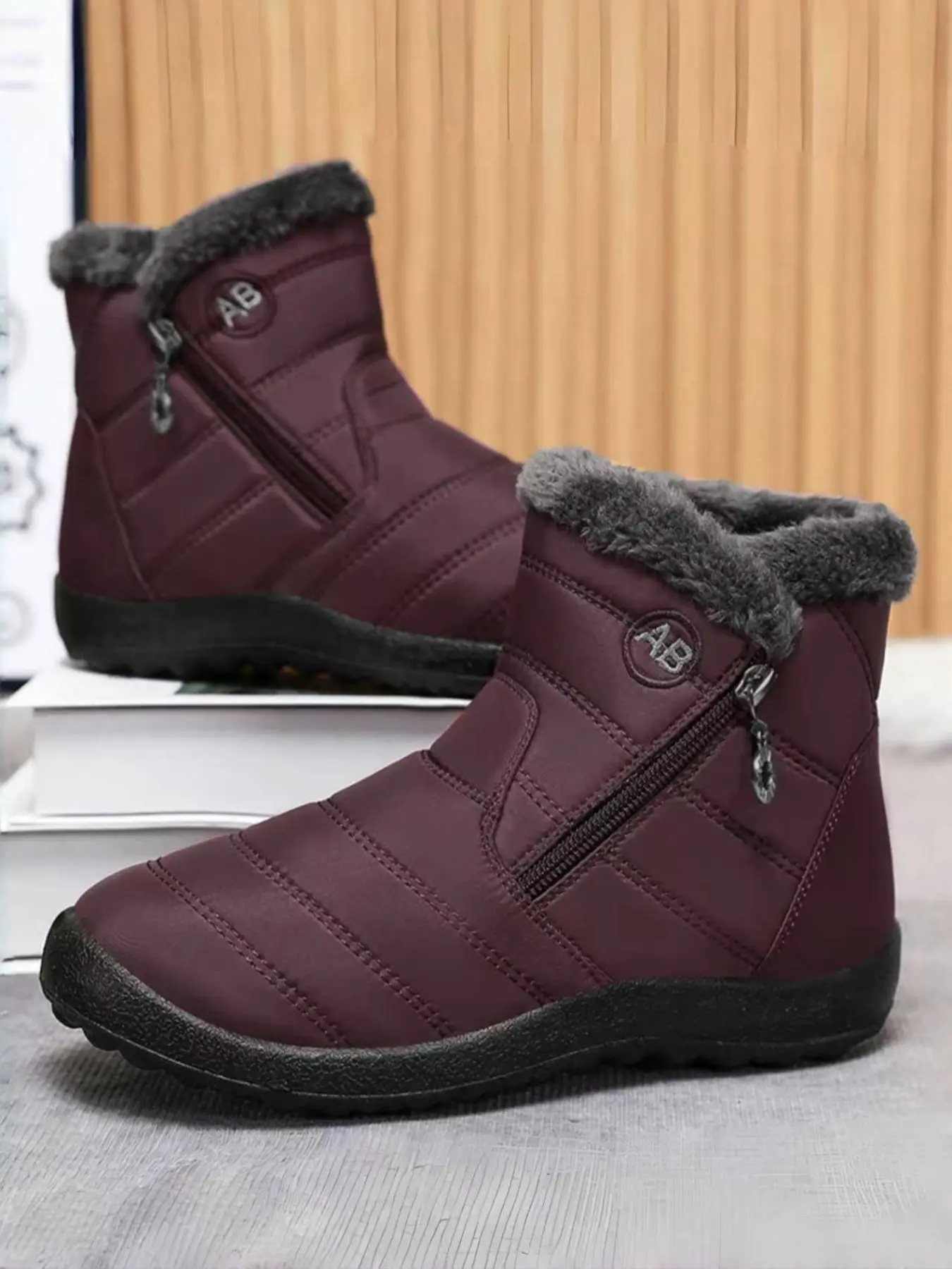 Warm High-Top Cotton Boots for Couples, Large Size Fluffy Snow Boots with Thick Lining, Comfortable Winter Footwear for Men & Women