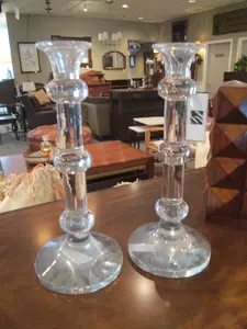 Pair Of Crystal Candlesticks Pair Of Crystal Candlesticks