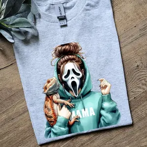 Cute bearded dragon mama popular scream halloween tee