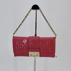Pre-owned Dior patent Mini Bags Christian Burgundy Cannage Top Handle Bag