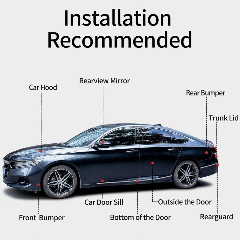 Spurtar Gloss Black Vinyl Wrap 4 Inch x 20ft Air-Release Adhesive Car Vinyl Tape Chrome Delete Wrap Roll DIY Car Exterior Decoration Door Edge Guard Vehicle Detailing Paper 10CM x 6M