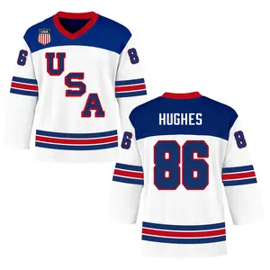 Jack Hughes Print V-Neck Hockey Jersey Sport, USA Golden Hockey, Gift for Unisex
