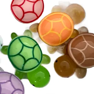 10pcs Medium 1.93 inch Glow in the Dark Turtles Acrylic Charm Luminous Glowing Accessories Jewelry Pendants