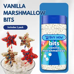 Mini Marshmallow Bits Vanilla Flavor – Dessert & Drink Topping, Hot Cocoa Sprinkles, 3 oz Shaker