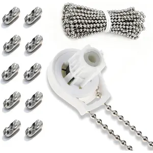 4.5mm 3 Meters Rustproof Stainless Steel Bead Chain with 10 Connectors, Replacement for Broken Roller Blinds & Shades Chain