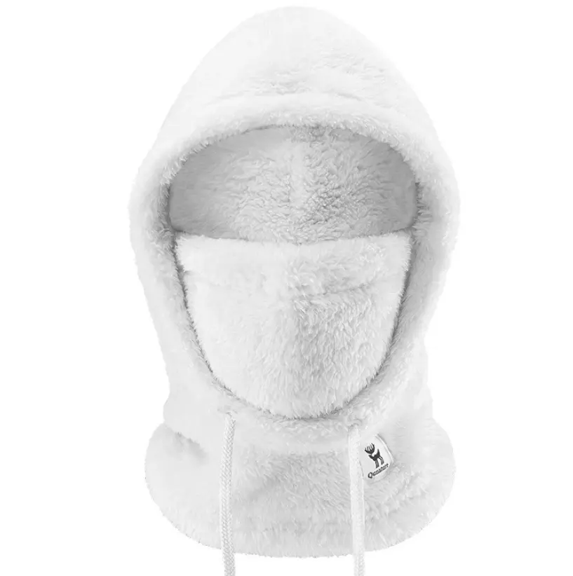 Warm Ski Hood Fleece Full Face Cycling Mask Color Beige Black Dark Gray Pink Sea Foam Green
