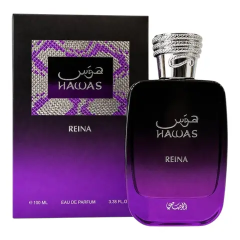 RASASI Hawas Reina EDP Liquid Perfume for Women - Floral Women's Perfume with Sweet Sensual Scent, Middle Notes: Jasmine, Frangipani, Orange Blossom, Coconut, Coffee, Paraben-Free, Silicone-Free, Long-Lasting, 3.38 fl oz (3-3.9 fl oz Range)