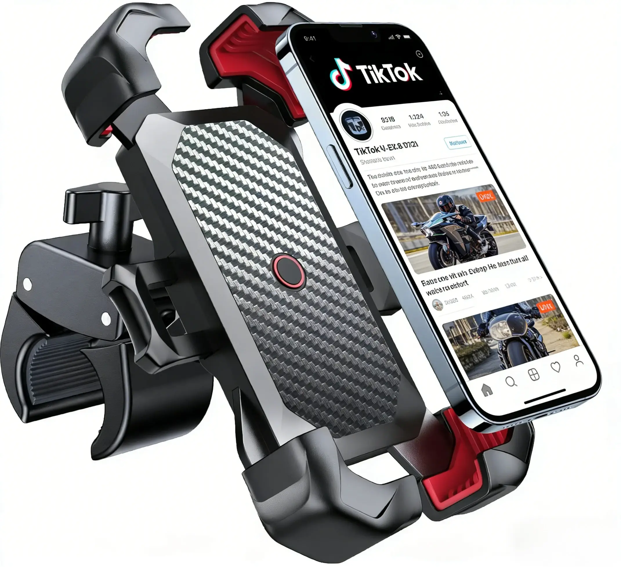 2026 Motorcycle/Bicycle Universal Shock-Absorbing Mount, 360° Safety Mount – Great Small Gift for Him