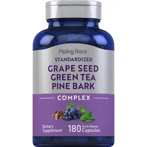 Piping Rock Grape Seed, Green Tea & Pine Bark Complex | 180 Capsules | Standardized Extract | Non GMO, Gluten Free Supplement