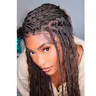 JALIZA Female 34" Boho Box Braided Wig - Synthetic Curly Full Lace Knotless, 88-Strand Precut Transparent Lace, Tangles-Free Dark Chocolate Brown Ombre, 100% Human Hair Curls, Perfect for Daily Use, Synthetic Curly Wigs