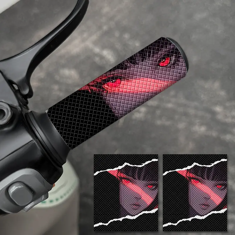 2PCS JDM Style Anime Girl Motorcycle Stickers, Universal Moto Grip Modification Decorative Accessories, Suitable for Motorcycles, Electric Scooters, Motorcycles, Bicycles, Waterproof, Sweat Proof, Durable Self-adhesive Front Handle Film Decal Sticker