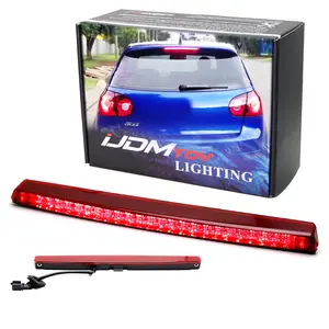 iJDMTOY Dark Red Lens Full LED Roof High Mount Spoiler Lid Third Brake Light Bar Assembly For Volkswagen 2005-2009 MK5 Golf GTI R32