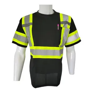 Black shore sleeve safety shirt