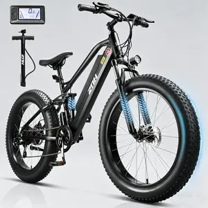 ZNH，26*4 Inch All-Terrain Electric Mountain  ，Full Suspension– 1000W Motor, 50 Miles Range outdoorfun bikes