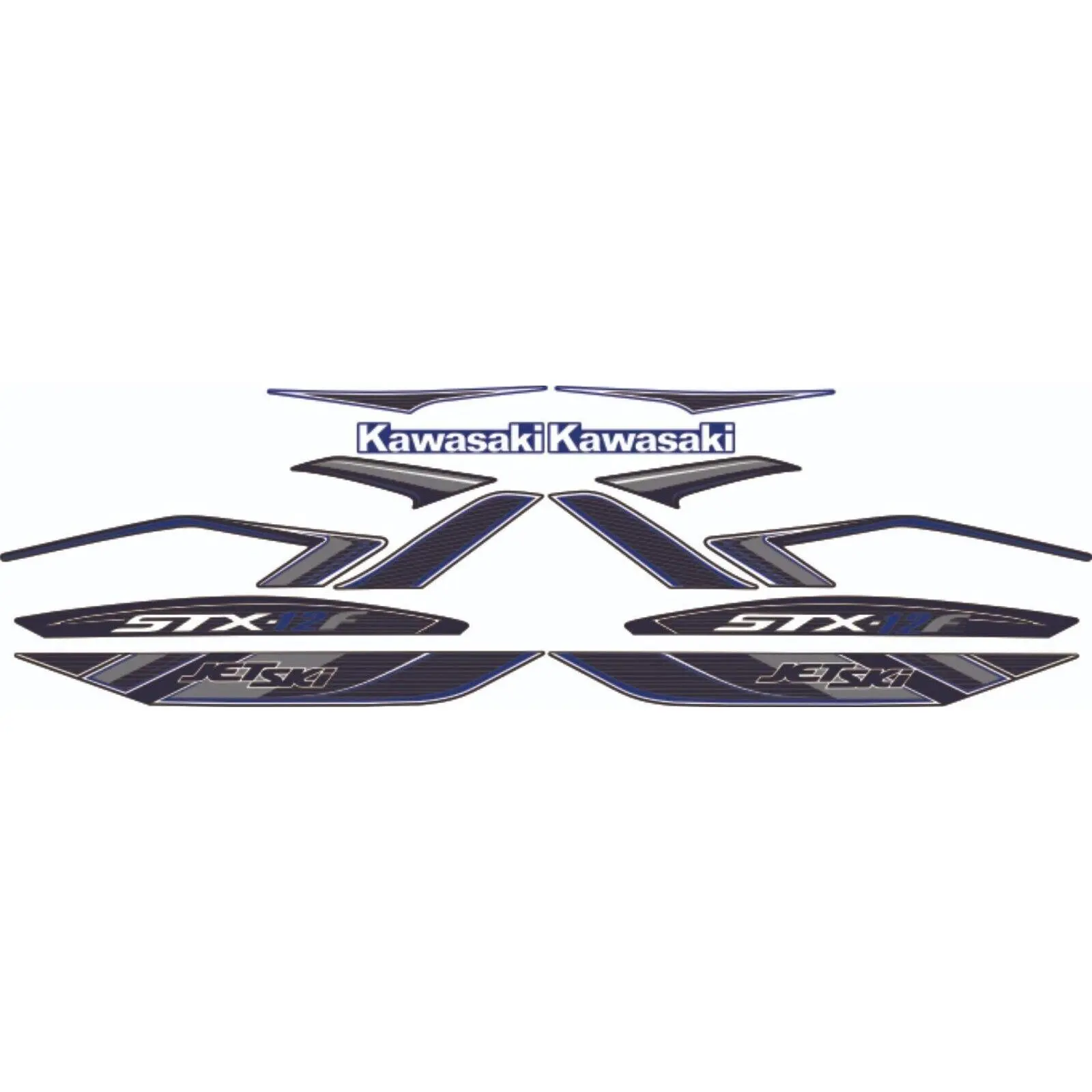 KAWASAKI STX-15 F  2015 Graphics / Decal / Sticker Kit  Blue