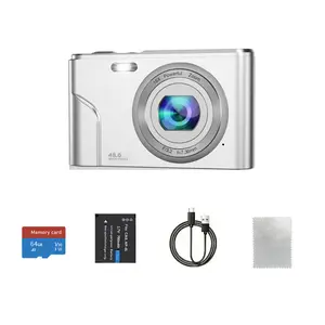 Portable Pocket Vlogging Camera with 64GB SD Card & Wrist Strap, Self Timer, Anti-Shake, 16X Digital Zoom, FHD Digital Point & Shoot Camera for Daily Photography, Perfect Holiday Gift for Adults, Teens & Kids