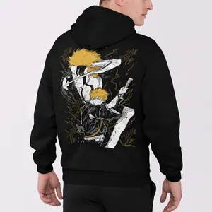Ichigo Kurosaki Rukia Zaraki Aizen Bankai Double-Sided Anime Hoodie, Unisex Graphic Pullover S–5XL