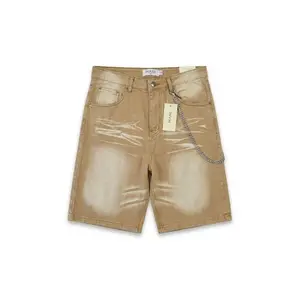 Mani Denim Shorts Khaki