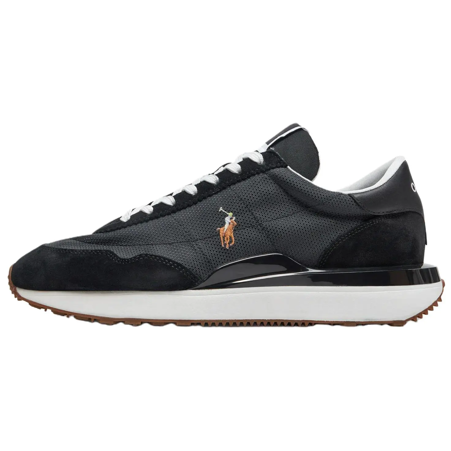 Polo Ralph Lauren Train 89 Leather Round-Toe Lace-Up Low-Top Casual Shoes for Men in Black Trending Shoes, House White Official Shoes to Get / Maison Mihara Sneaker Footwear