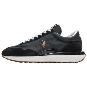 Polo Ralph Lauren Train 89 Leather Round-Toe Lace-Up Low-Top Casual Shoes for Men in Black Trending Shoes, House White Official Shoes to Get / Maison Mihara