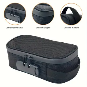1 heavy-duty odor proof bag with lock and carbon fiber - Lockable odor proof PVC travel case for toiletries - Lock and key system, durable lockable container for mobile storage bags
