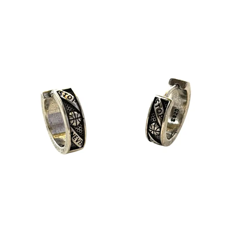 16mm Basketball Hoop Earrings for Men Women Streetwear Punk Hip Hop Unisex Earrings