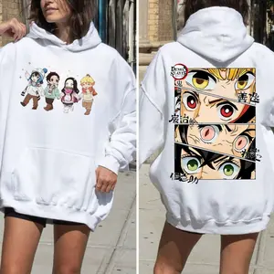 Demon Slayer Characters Hoodie, Nezuko Tanjiro Inosuke Zenitsu Anime Sweatshirt, Kimetsu No Yaiba Shirt, Unisex Sweater Pullover Tee