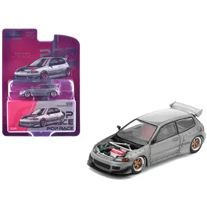 Pandem Civic EG6 RHD (Right Hand Drive) Raw Metal with No Hood 1/64 Die Cast Model Car by Pop Race