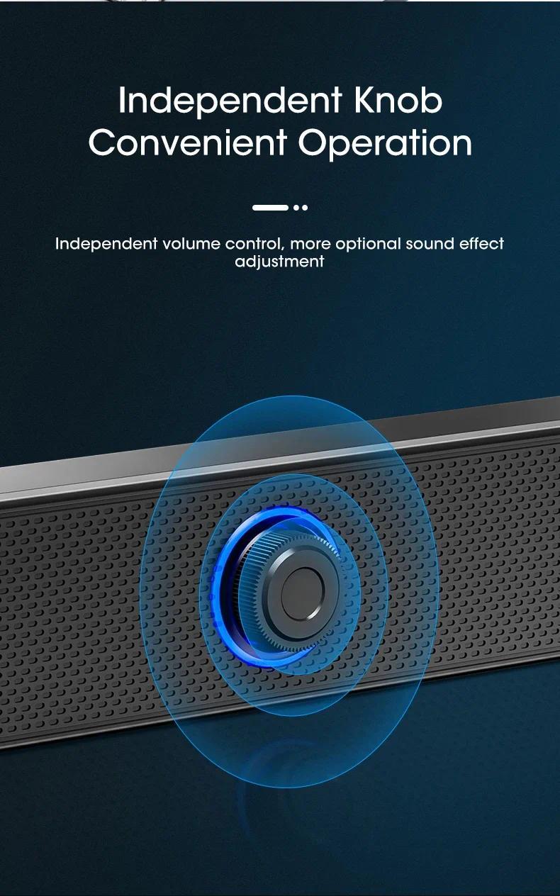 PC Soundbar Wired and Wireless Bluetooth frame Speaker USB Powered Soundbar for TV Pc Laptop Gaming Home Theater Surround Audio System