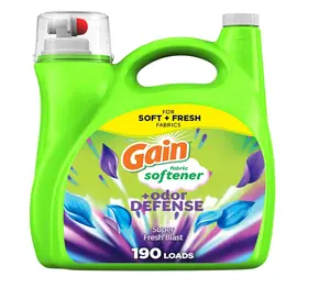 Gain Super Fresh Blast Liquid Odor Defense Fabric Softener, 140 FL OZ 190 Load, Softening Laundry  2 in 1 Freshness+Odor Protection