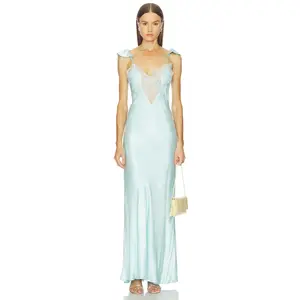 Bardot Ivy Lace Detail Maxi Dress in Aqua