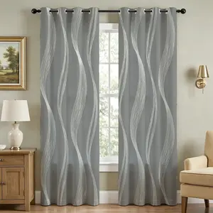 Modern Abstract Geometric Print Blackout Curtains, Blackout Window Cover, Home Decoration Curtain, Thermal Insulated Sunshade Drapes for Living Room Bedroom Study-2Panels