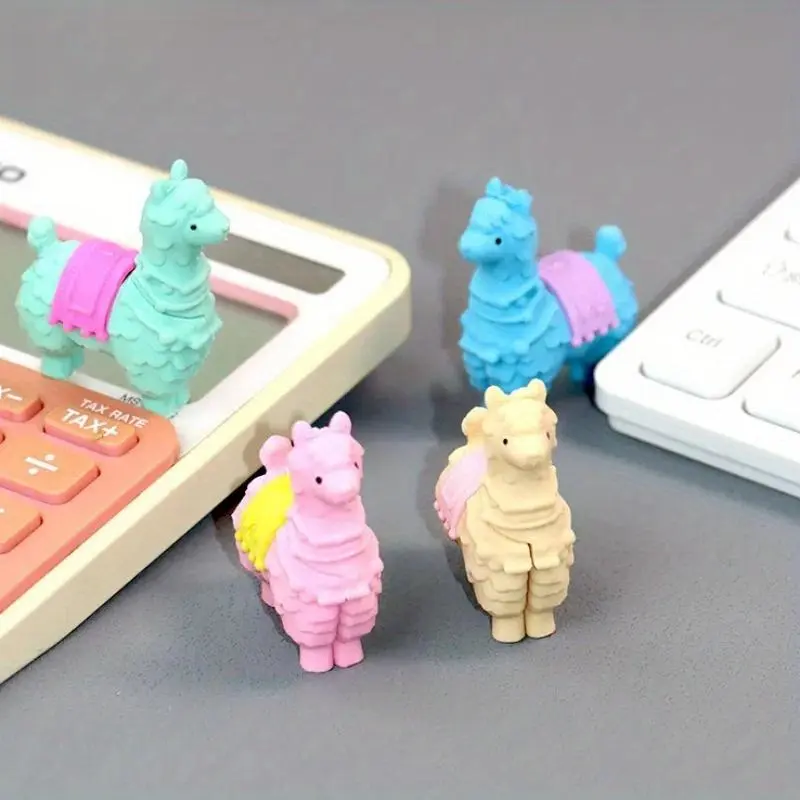 Cute Cartoon Camel 3D Eraser Set, Synthetic Rubber School Art Performance Award, Adorable Learning Supplies, Stationery, 1/8/16pcs Pack