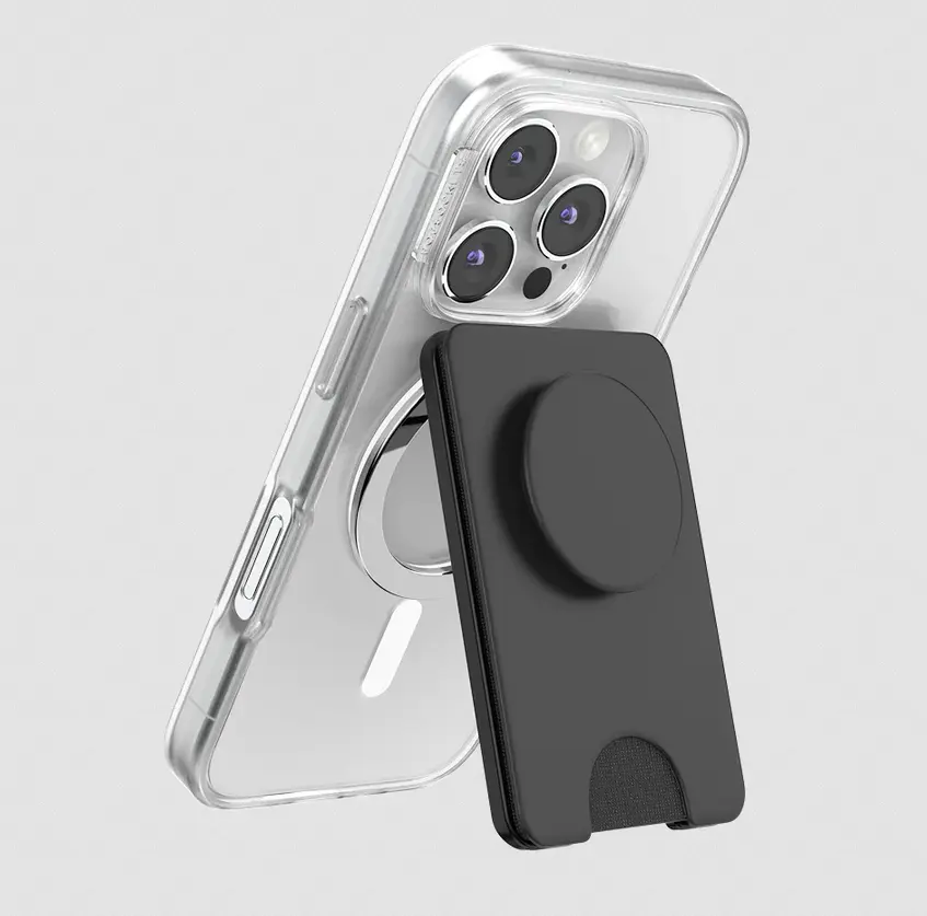 popsockets Black  MagSafe Kick-Out PopWallet+ & Stand