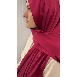 Satin Silk Hijab - Dark Pink